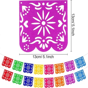 Undead Festival Decoration Felt Pull Flag Day of the Dead Death Day Color Pull Flower <b>Mexican</b> <b>Themed</b> Birthday <b>Party</b> Supplies - Product Image 6