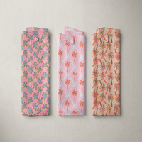 Conceptions d'été mignonnes 100% polyester coloré palmier jacquard crêpe poly jacquard avec des motifs d'été
