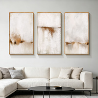 Art mural abstrait peint à la main de haute qualité, décoration murale minimaliste moderne en 3 panneaux avec cadre, tailles personnalisées disponibles