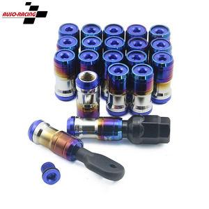 น็อตล้ออะลูมิเนียมอัลลอยด์ Auso-Racing ขนาด 12x1.5 มม. เคลือบสีน้ำเงิน สำหรับดัดแปลงรถยนต์ พร้อมชุดเครื่องมือ - Product Image 1