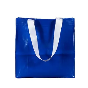 Venda quente azul marinho compras PVC bolsa atacado cor impermeável PVC plástico tote gift bag