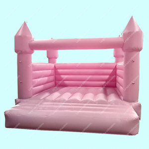 Casa di rimbalzo rosa pastello bianca del castello di salto rimbalzante gonfiabile commerciale materiale del PVC per il noleggio del partito degli adulti dei bambini - Product Image 2