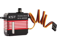 Servomoteur de queue numérique miniature KST X15-855X en alliage d'aluminium avec engrenages en acier trempé, sans balais, pour hélicoptères RC, 15Kgf.cm 0.05sec, haute tension