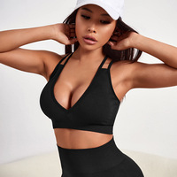 Soutien-gorge de yoga sans fil pour femme, bretelles croisées, dos élégant, sans couture, respirant, idéal pour les cours de Pilates - Grande Vente