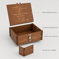 Boîte à cadeaux de mariage, boîte à souvenirs en bois gravée Mr et Mme pour la mariée et le marié, cadeau de couple, vente en gros