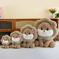 Lion personnalisé en peluche, animal en peluche, poupée bête sauvage apaisante mignonne pour enfants, cadeau, mascotte, décoration de voiture et coussin en peluche