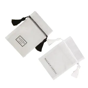 Festive Custom Printed Organza Drawstring Gift Bag Jewelry Bag with Tassel for Packaging Materials
