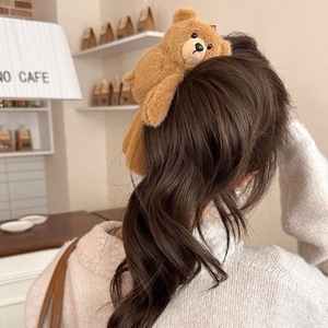 Pinza de Pelo con Diseño de Oso de Peluche Suave para Mujeres y Niñas, Agarre Antideslizante, Estilo Lindo, Regalo - Product Image 3