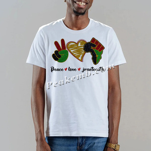 Vente en gros <span class=keywords><strong>de</strong></span> motifs <span class=keywords><strong>de</strong></span> transfert thermique DTF en vinyle à repasser, thèmes Paix, Amour, Juneteenth, pour la personnalisation <span class=keywords><strong>de</strong></span> chemises pour hommes - Product Image 6