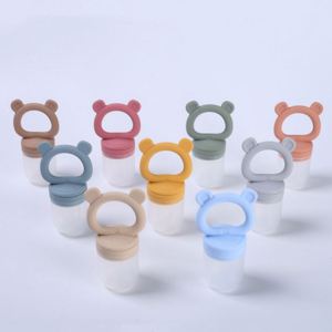 Producto transfronterizo de gran demanda: Accesorio para alimentación complementaria de bebés con mango, mordedor de tetina con diseño sólido, de silicona de grado alimenticio para frutas y verduras - Product Image 2