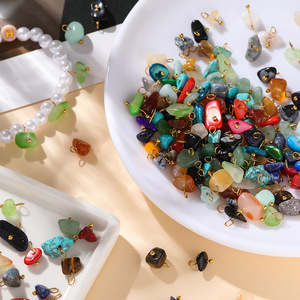 Natural Stone Pebble Pendants Irregular Shape For Jewelry Making Wholesale DIY Accessories <b>Material</b> AC4767 - Product Image 1