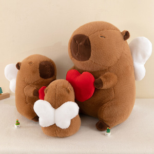 Regalo del Día de San Valentín 2025 agua conejillo de indias Capibara con corazón muñeco de peluche juguete de peluche muñeco de almohada - Product Image 2