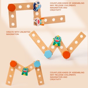 Fábrica DIY Animal Juego de cordones con cuentas de madera Niños Color y forma Juguetes a juego Niños Montessori Tornillo Tuerca Herramienta de montaje Juguetes - Product Image 3