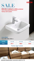 Kidoir Descuento Precio Bajo Venta Lavabo de Porcelana Cerámico para Baño, Montado en Pared, Diseño Artístico, Lavabo Individual de un Solo Orificio