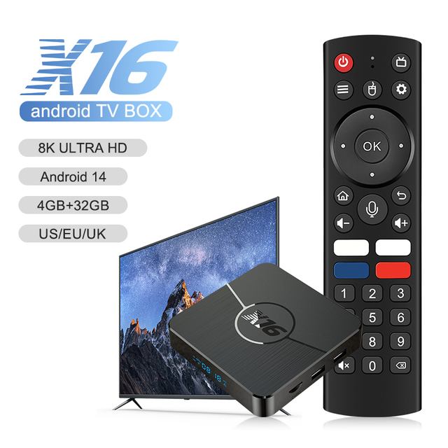 Hot Selling X16 TV Box Amlogic S905W2 2.4G 5G Dual Wifi BT Voice Remote Control 4GB RAM 32GB ROM Quad Core OTT 8K Android TV Box