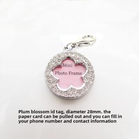 Plaque d'identification pour chien et chat anti-perte, personnalisable, avec pendentif diamant, cadre photo 9-A, toutes saisons