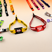 Bracelets RFID tissés personnalisés avec logo, respectueux de l'environnement, en tissu polyester pour événements