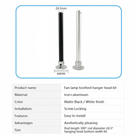 Tige de suspension brute Guanghua pour luminaires de ventilateur, structure tubulaire creuse pour le passage des câbles à l'intérieur de l'espace