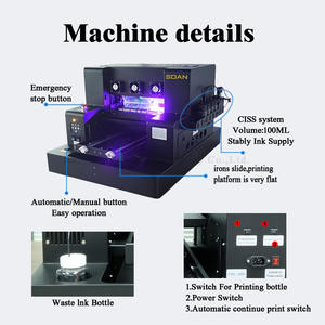 Imprimante à plat UV A3 Encre blanche Agitation automatique Tête d'impression L805 XP600 Imprimante UV pour coque de téléphone Acrylique Cuir Bouteilles cylindriques - Product Image 2