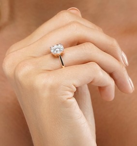 Anello <span class=keywords><strong>Solitario</strong></span> Personalizzato con <span class=keywords><strong>Diamante</strong></span> CVD da <span class=keywords><strong>1</strong></span> <span class=keywords><strong>Carato</strong></span>, Gioiello in Oro 9K 10K con <span class=keywords><strong>Diamante</strong></span> di Laboratorio - Product Image 5
