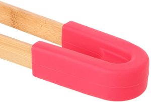 Utensilios de Cocina, Pinzas para Cocinar, Freír, Servir y Asar, Pinzas de Madera con Mango de Silicona - Product Image 4