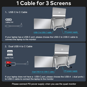 Moniteur portable à trois écrans S888, directement de l'usine, avec une large compatibilité pour les systèmes Windows 10 11 et MacOS, ordinateur portable - Product Image 3