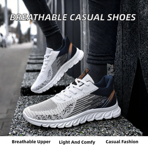 High Quality Breathable <b>Net</b> Lace-up Running Shoes Durable Mens Sporty Autumn Fashion Sneakers PVC Outsole Cool Casual New - Product Image 2