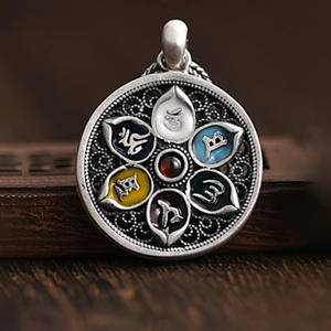 สร้อยคอจี้ดอกบัว<span class=keywords><strong>พระ</strong></span>พุทธเจ้าแบบย้อนยุคสร้อยคอสำหรับผู้ชายผู้หญิงเครื่องประดับเชือกสีดำแนวพื้นเมืองของขวัญสำหรับผู้ชาย - Product Image 6