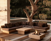 Meubles de luxe en teck ensemble table et chaises de jardin Tables à manger en teck massif pour hôtel et restaurant
