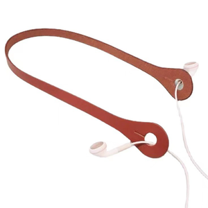 Deportes al aire libre Auriculares Soporte de almacenamiento Tapones para los oídos Cuello PU Cordón de cuero Clip portátil Auricular - Product Image 6