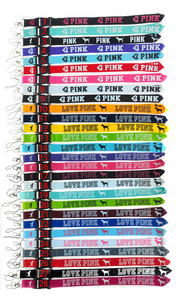 Tùy Chỉnh Thương Hiệu Chất Lượng Cao <span class=keywords><strong>Polyester</strong></span> Cổ Dây Đeo Keychain Trong Kho Màu Hồng Dây Buộc Với Móc Tình Yêu Màu Hồng - Product Image 3