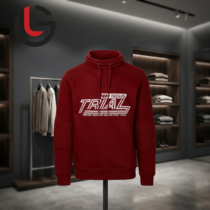 เสื้อฮู้ดผู้ชายผ้าฟลีซคอตตอน100% แดงสไตล์วินเทจผ้าถักนิตติ้งฤดูหนาวอบอุ่นไม่มีซับในสะดวกสบายคุณสมบัติปรับแต่งทันสมัย - Product Image 1