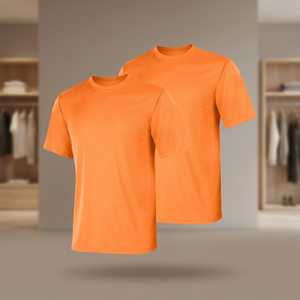 T-shirt en polyester tricoté pour homme, léger, séchage rapide, manches courtes, couleur unie, prêt pour l'impression sérigraphique, respirant, décontracté, haut d'été - Product Image 3
