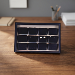 Elegant S199a Velvet Open Tray Stackable 6x9 <b>Ring</b> Earring Pendant Jewelry Organizer 12 Grids Counter Showcase Display <b>Plate</b> - Product Image 3