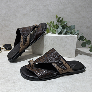 Nuove <span class=keywords><strong>Ciabatte</strong></span> da <span class=keywords><strong>Uomo</strong></span> 2026 di Alta Qualità in <span class=keywords><strong>Pelle</strong></span> con Motivo Coccodrillo per Resort, Spiaggia e Vacanze - Calzature Premium da <span class=keywords><strong>Uomo</strong></span> - Product Image 5