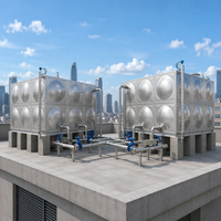 Réservoir de stockage d'eau modulaire soudé en acier inoxydable SUS304 de 5000 gallons pour la lutte contre les incendies, l'eau potable et la récupération d'eau de pluie