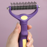 Peigne démêlant pour animaux de compagnie, peigne de toilettage pour chiens et chats, peigne pour enlever les poils de chien