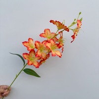 Neuartige, einteilige, 3D-gedruckte Seiden-Bauhinia-Blume mit 9 bunten Lilienköpfen – Künstliche Blumen für Hochzeitszeremonien