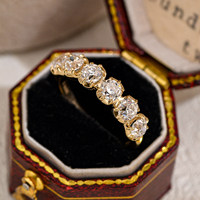 Bague Antique Géorgienne en Or 18 carats pour Femme, Certifiée IGI, Diamant de Laboratoire HPHT CVD Taille Ancienne Mine, Style Médiéval Vintage, 2,8g, Bijou
