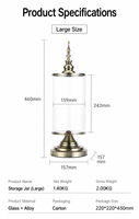 Pot de rangement en verre transparent de haute qualité, style européen, pour collection de bandes de cigares, avec couvercle en laiton antique, pour collectionneurs
