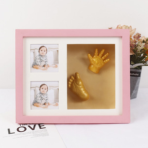 Kit de cadre photo 3D en bois massif pour empreintes de mains <span class=keywords><strong>et</strong></span> de pieds de bébé <span class=keywords><strong>et</strong></span> d'adulte, vente en gros - Product Image 4