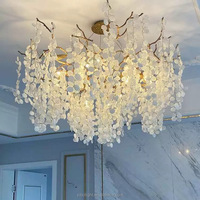 Lustre en cristal avec structure entièrement en cuivre, grand lustre, villa, hôtel, éclairage de hall.
