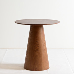 Wholesale Factory Indoor Furniture Dia80cm Modern Design MDF WITH <strong>OAK</strong> VENEER <strong>Top</strong> Timber Wood Dining <strong>Table</strong> - Product Image 5