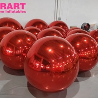 Boule miroir gonflable rouge pour décoration publicitaire Ballon miroir gonflable à prix d'usine pour l'affichage