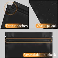 Sachet Refermable Noir Mat Doypack à Fond Plat en Feuille d'Aluminium avec Fermeture Éclair, pour Stockage Alimentaire