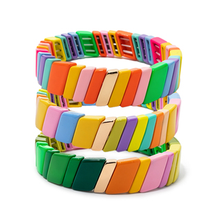 กำไลข้อมือยืดหยุ่นเคลือบสีรุ้งหลากสีแบบกำหนดเองจาก CENDA สำหรับผู้หญิง - Product Image 1