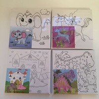 Peinture sur toile vierge Offre Spéciale pour enfants bricolage peinture par numéro enfants étudiants 8 pouces par 8 pouces avec cadre kit de peinture pop art