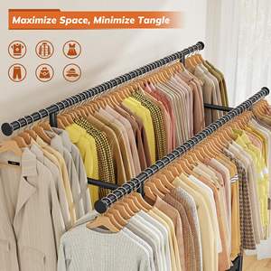 <span class=keywords><strong>Perchero</strong></span> metálico con ruedas, <span class=keywords><strong>perchero</strong></span> doble con barra, organizador de almacenamiento de ropa independiente, <span class=keywords><strong>perchero</strong></span> resistente para prendas. - Product Image 2