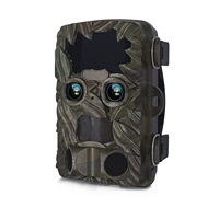 Caméra de chasse numérique infrarouge 4K à double objectif, vision nocturne, étanche, conçue pour l'extérieur, pour la chasse et le suivi de la faune