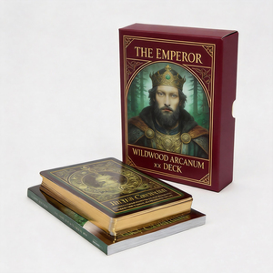 Juego de Cartas del Tarot con Estampado Dorado Personalizado, Mazo de Tarot Ilustrado para Adivinación Espiritual con Libro de Instrucciones - Product Image 1